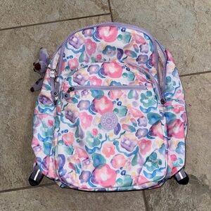 Kipling Seoul Floral Watercolor Bookbag